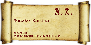 Meszko Karina névjegykártya